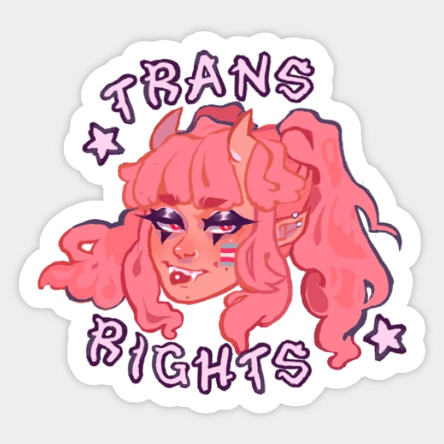 Trans Rights Colette Sticker by Logistic Worms